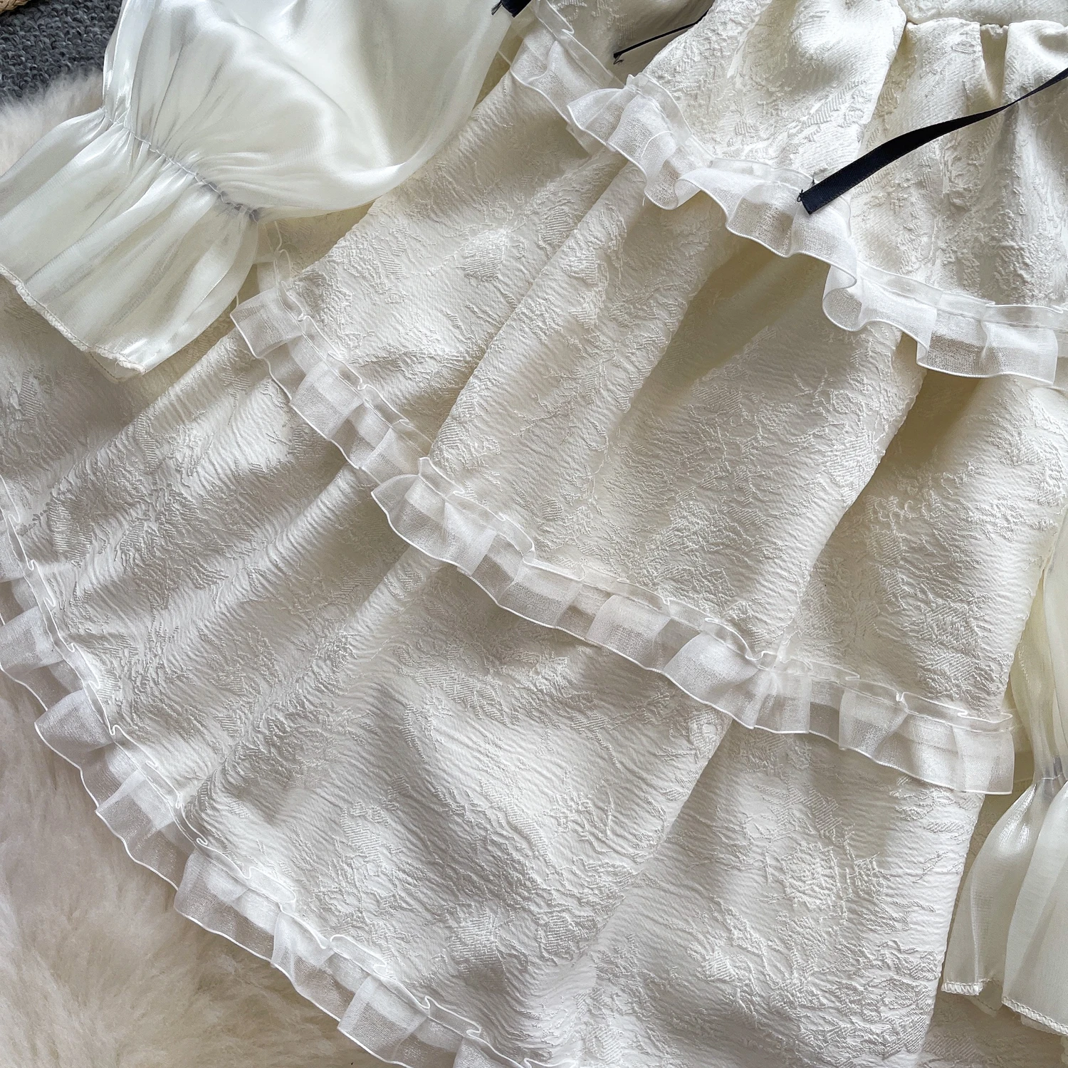 Vestidos elegantes y elegantes de manga larga con mangas abullonadas, vestidos ajustados empalmados, vestido de noche de calle alta para fiesta, ropa de otoño