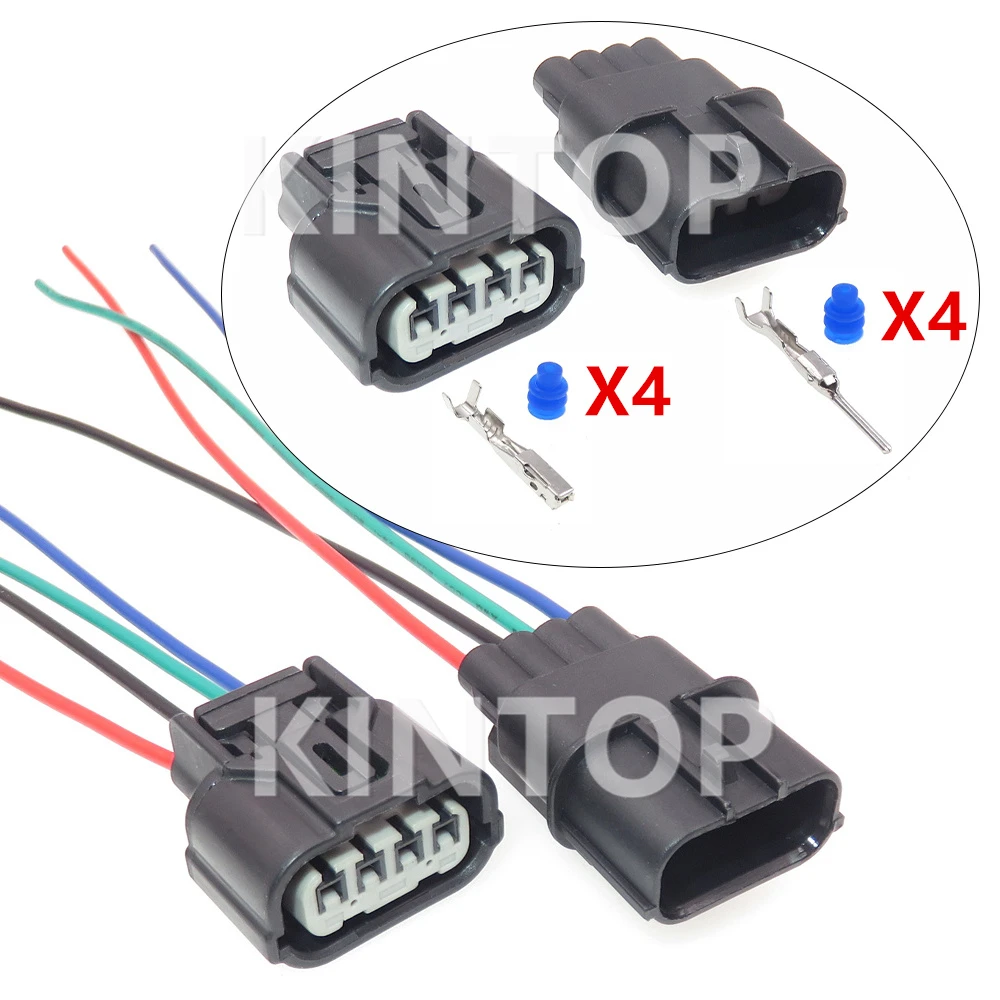 

1 Set 4 Pins AC Assembly Car Male Plug Female Socket Automobile Wire Cable Connector with Wires