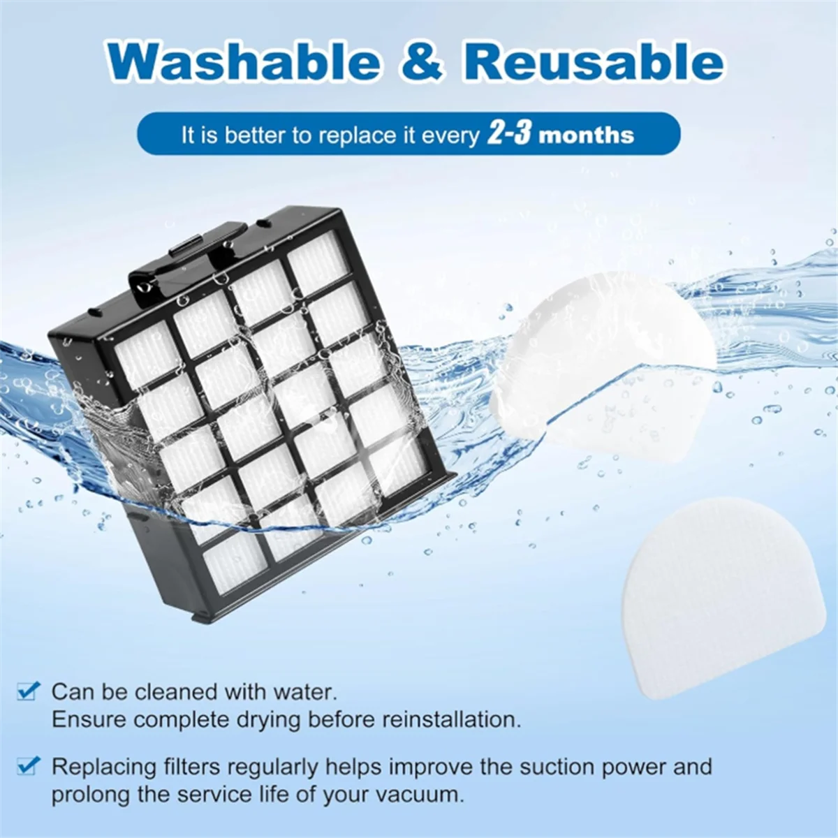 Novo filtro hepa az4002 az4000 az4002w para powerdect vertical e alimentado, sucção a vácuo resistente