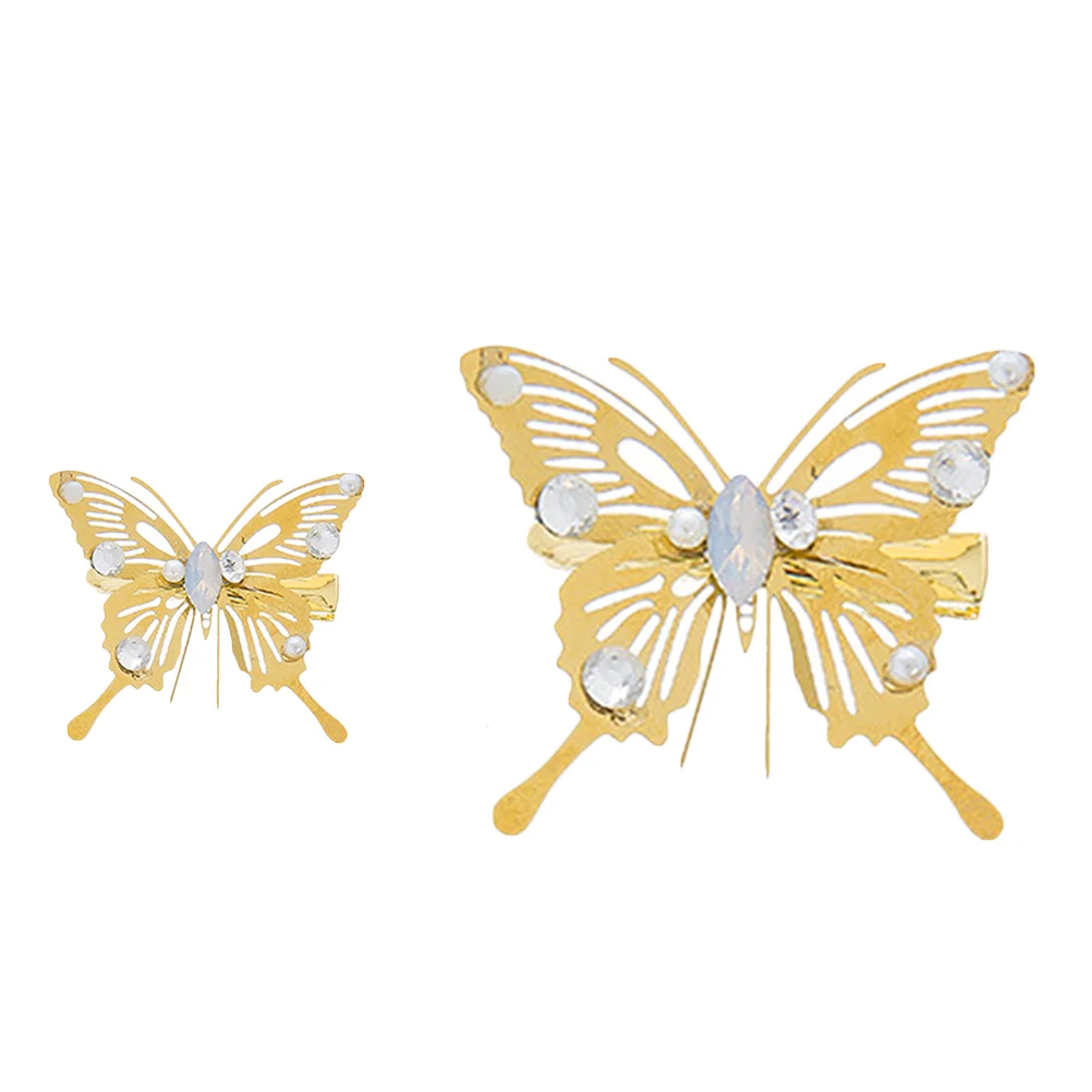 5 Pcs Hairpin Metallic Pins Butterfly Bobby Pearl Barrettes Headdress Clips for Girls Delicate