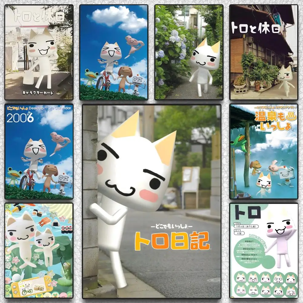 Toro Inoue Cartoon Poster Self-adhesive Advanced Aesthetic Printing Paper Wall Art for Living Room Home Decor