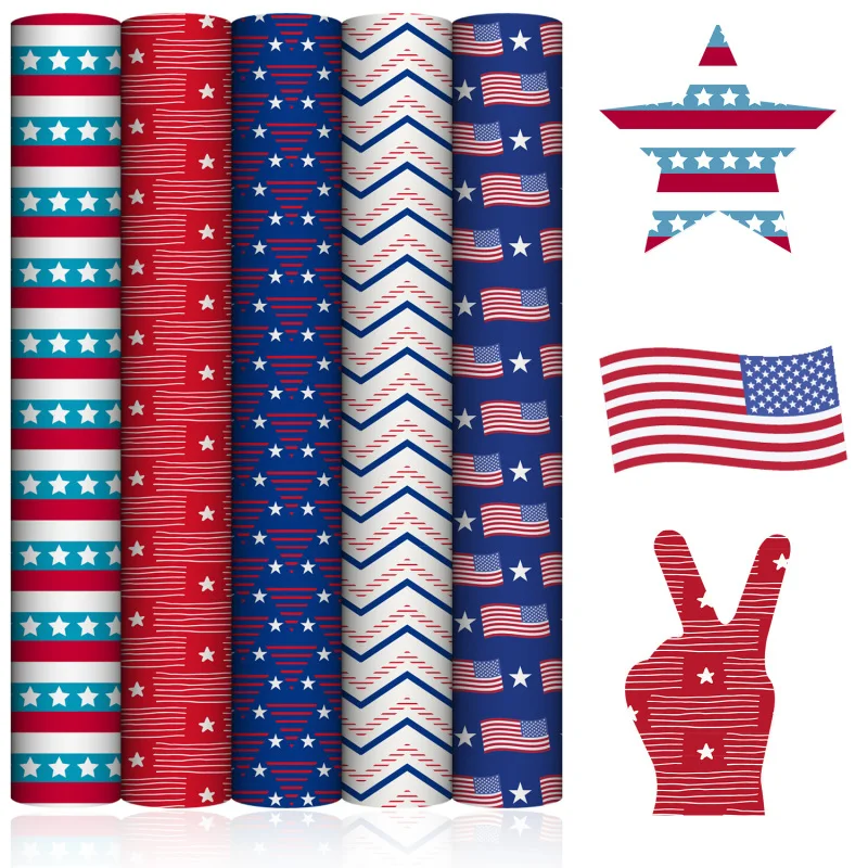 1PC Independence Day Infusible Heat Transfer Vinyl Sheet Ink Sublimation Paper For Fabric T-shirt Pillow DIY Decoration