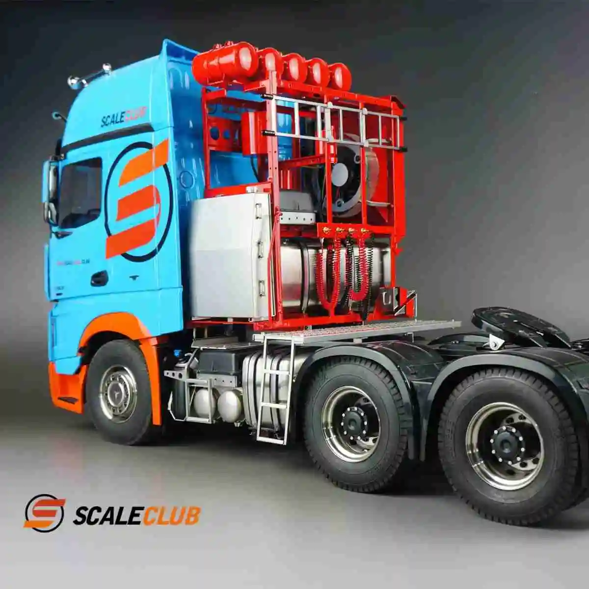 Scaleclub Metalowy Stojak na Sprzęt ze Stali Nierdzewnej SBJ-BZ-1 do Modelu Ciężkiego Ciągnika RC Tamiya LESU 1851 3363 w Skali 1/14
