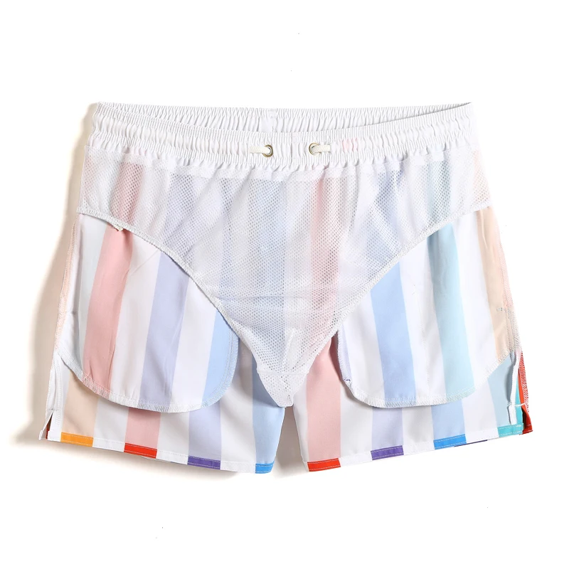 New Style Men Stripe Shorts Quick Drying Baggy Male Summer Shorts Men Fashion Beach Shorts Men Board Shorts GMA2038