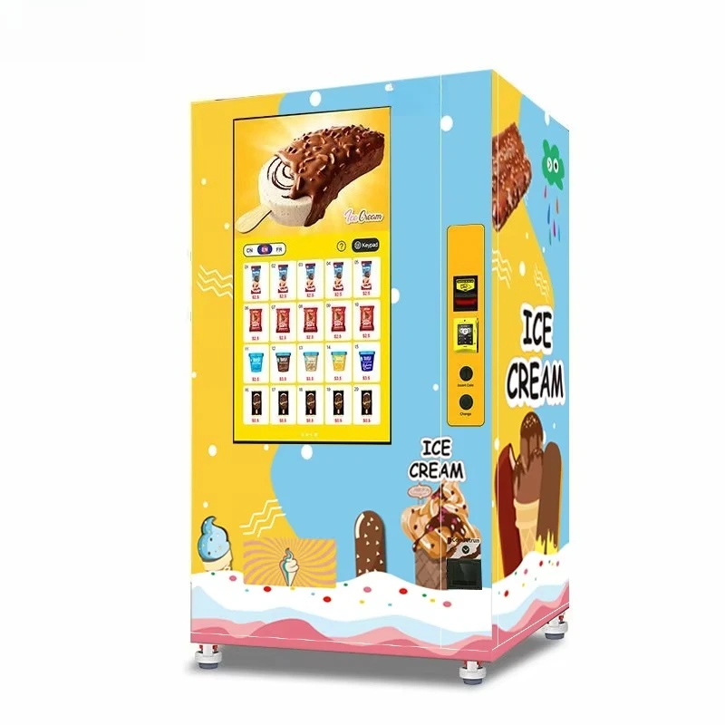 Customized 24 Hour Self-Service Refrigerated Locker Vending Machine for Ice Cream Frozen Food with Touchscreen Remote Monitoring