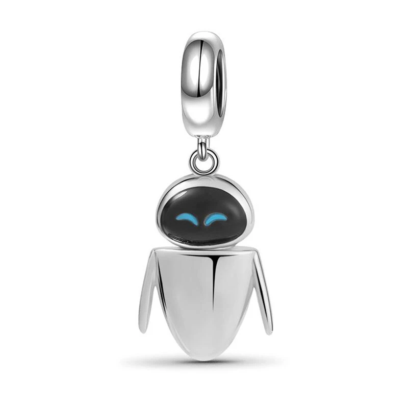 New 925 sterling silver robot series decoration charm talisman pendant inlaid with beads original bracelet DIY women's jewelry