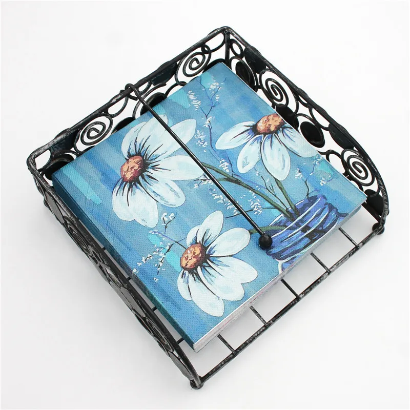 

20Pcs/Pack Blue Series Chrysanthemum Flower Printed Napkins Paper Towels Home Party Restaurant Decoration