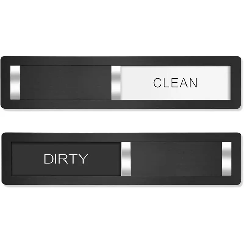 【ALLOWANCE】Magnetic Stainless Steel Dishwasher Cleaning Indicator Mat, Brushed Dirt Sign With Strong Adhesive Power Matte