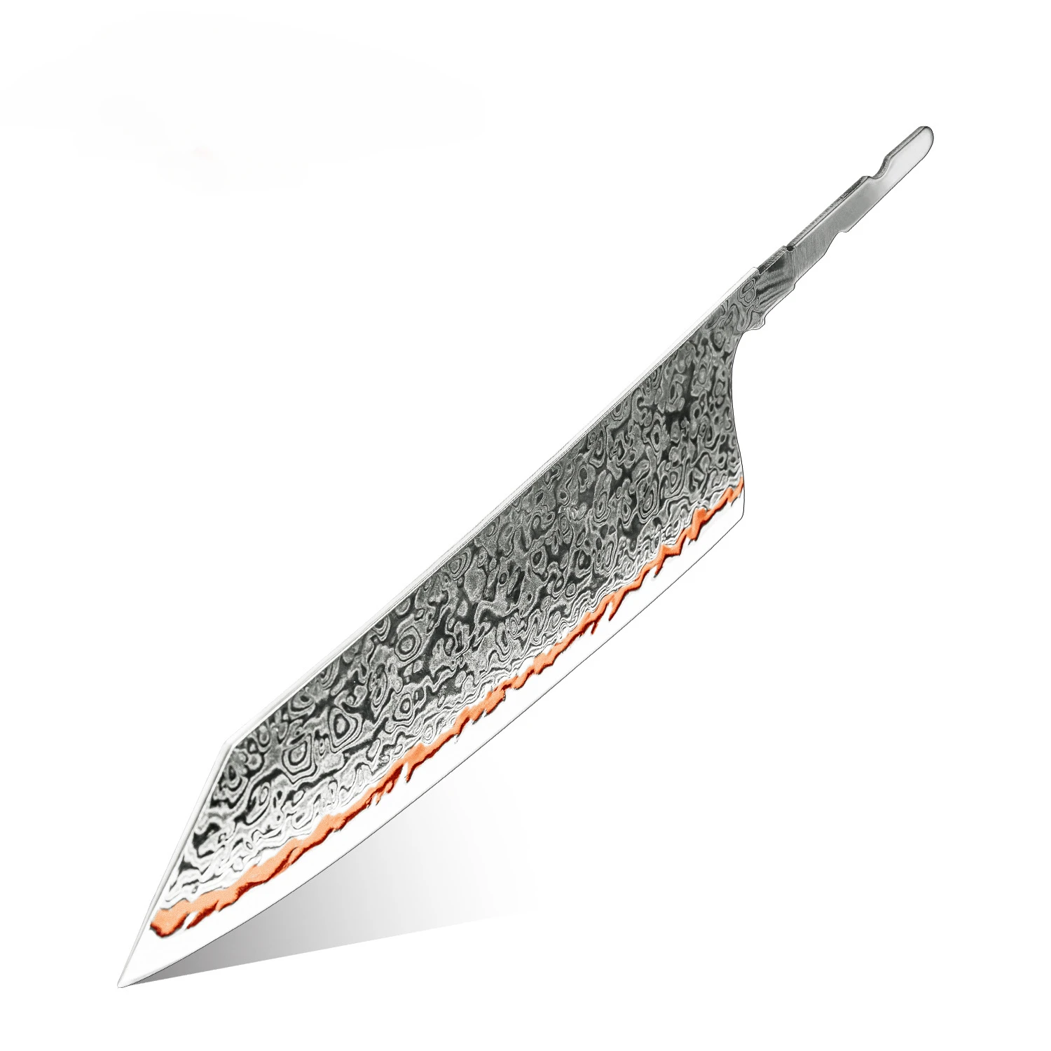 7.8Inch Tricolor Damascus Steel Kirtsuke Knife Blank Blade DIY Net Blade Without Handle Japanese Kitchen Meat Slicing Cook Tools