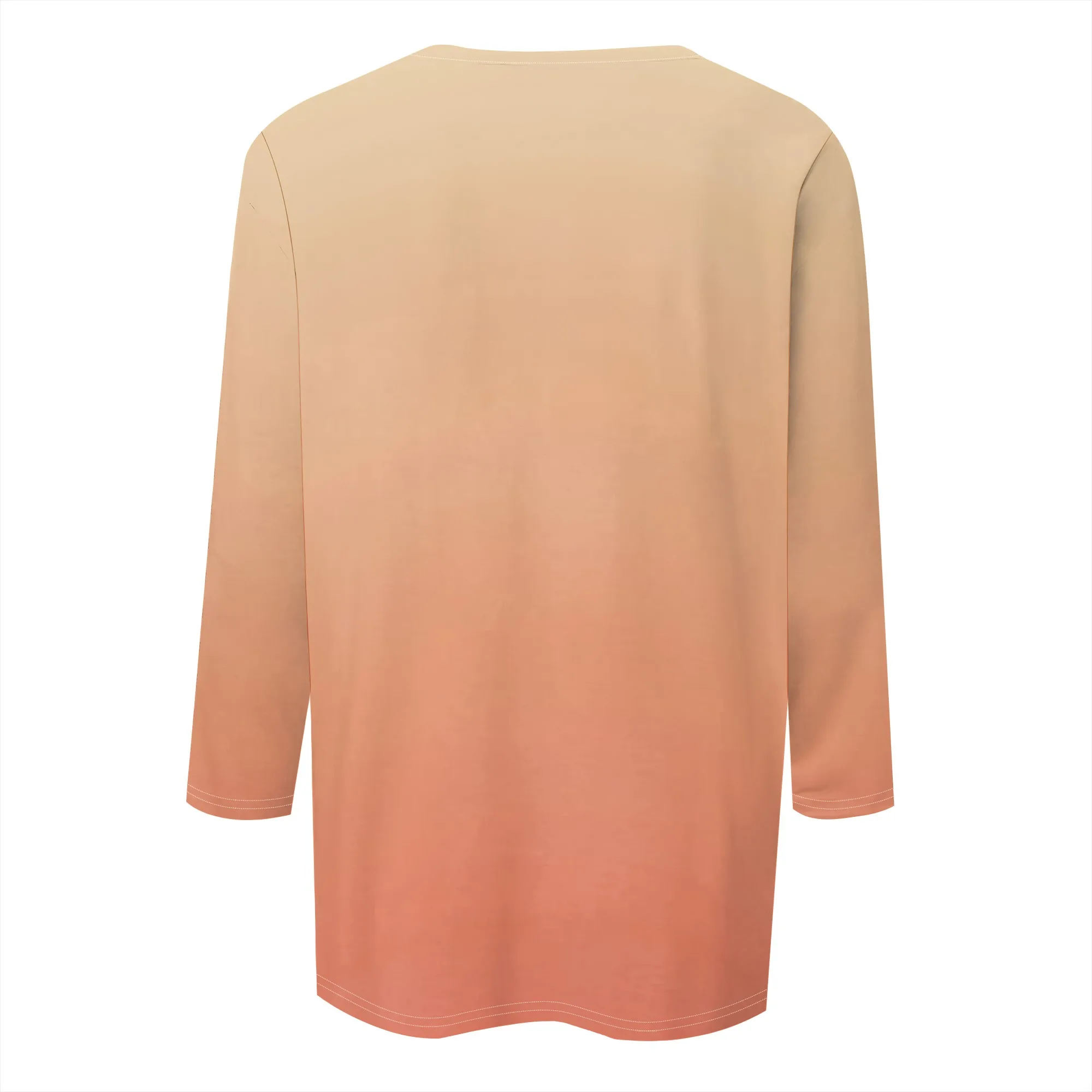 Camicia a tunica con collo quadrato da donna Top con maniche a 3/4 sfumate T-shirt elasticizzate casual Magliette primaverili estive Taglie forti