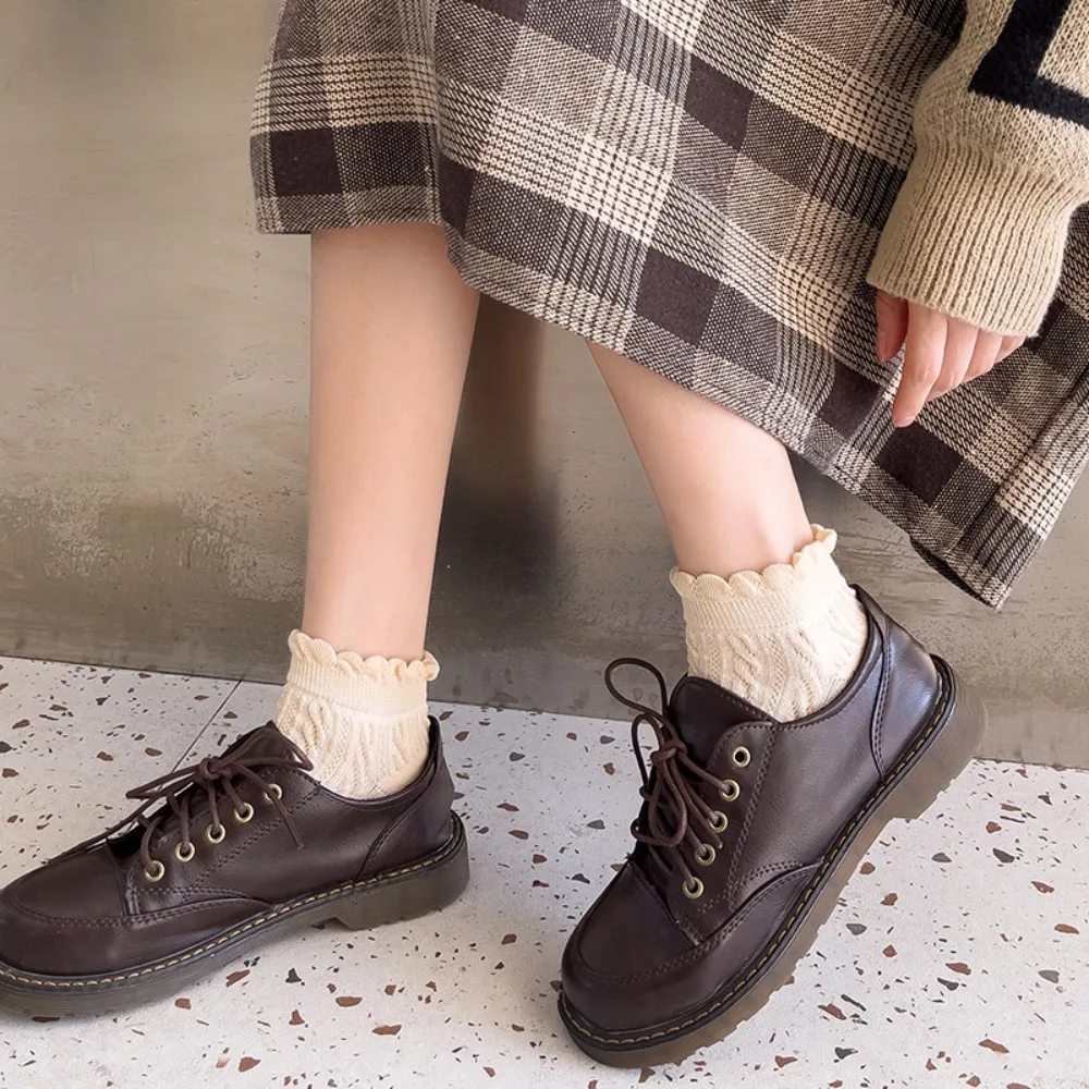 Повседневные кружевные носки с неглубоким носком, полые низкие женские носки, дышащие хлопковые носки