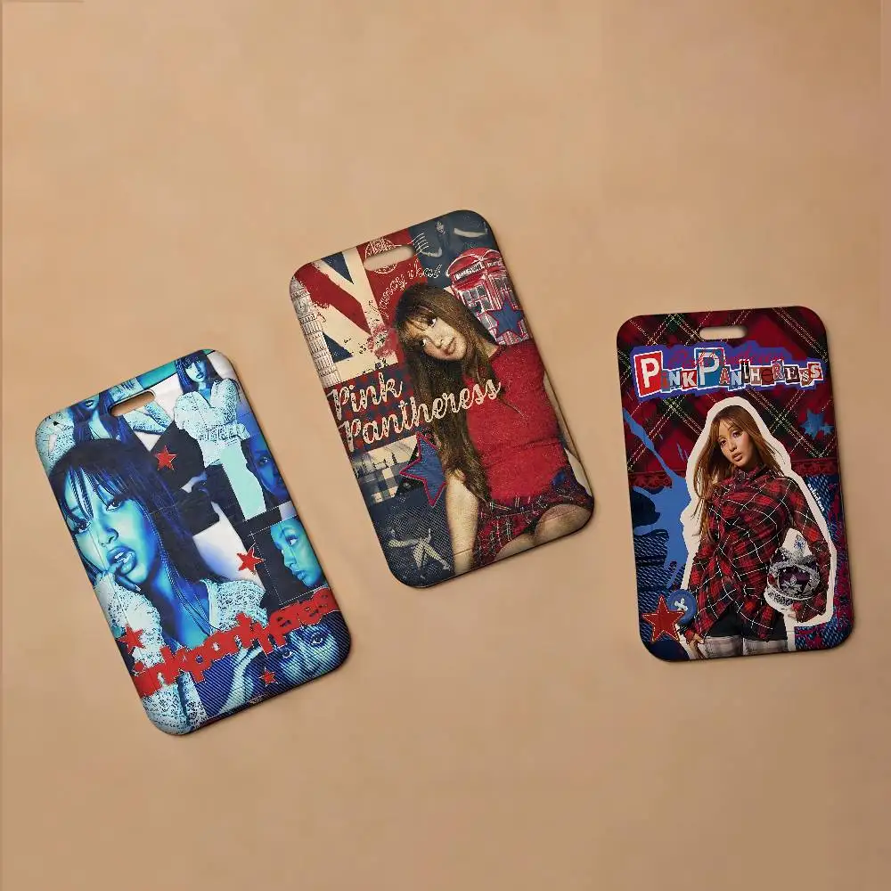 Singer Pinkpantheress Holder ID Name Tag Cover Company Work Card Holder for Staff Employees Bus Card Sleeve with Lanyard