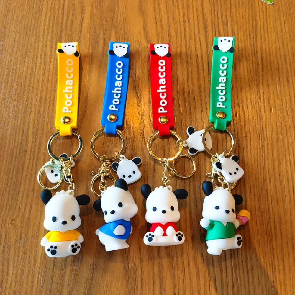 

Kawaii Sanrio Keychain Cute Cartoon Pochacco Doll Pendant Car Key Ring Backpack Ornaments Accessories Jewelry Gifts for Friends