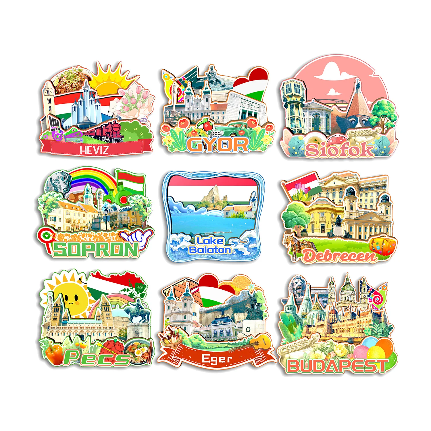 

Budapest Eger Pecs Debrecen Sopron Siofok Gyor Heviz Lake Balaton HUNGARY Fridge Magnet Travel Souvenir Gift Handmade