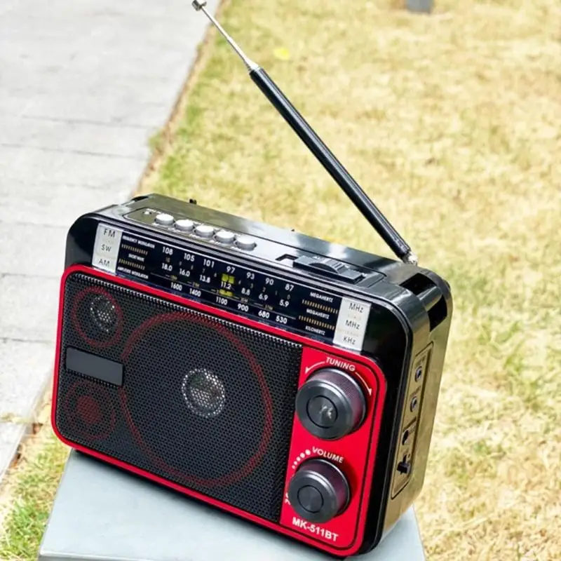 M5TD FM Radio Receiver with Mechanical Tuning Knob & Expandablely Memory Lightweight for Outdoor Music Companion