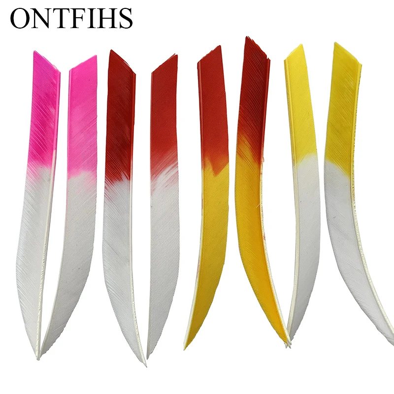 50Pcs/Lot ONTFIHS New 5 Inch Fetching  Feather Arrows Archery Feathers for Arrows Turkey Plume Fetching