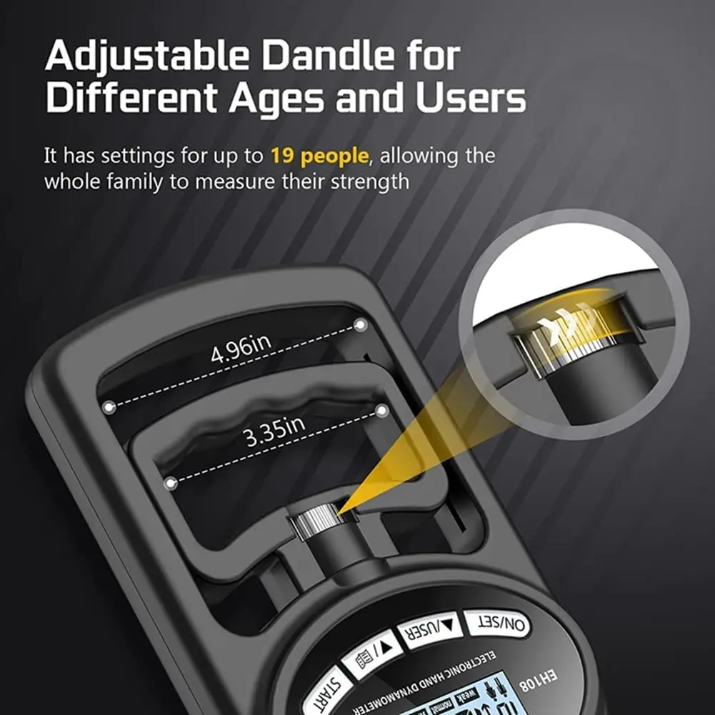 Electronic Hand Dynamometer Grip Strength Trainer with Digital Meter Compact Hand Tester for School PE Testing Students