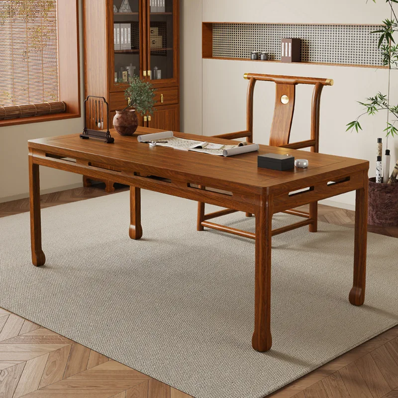 Chinese walnut solid wood desk home writing office desk study student calligraphy painting table computer desk