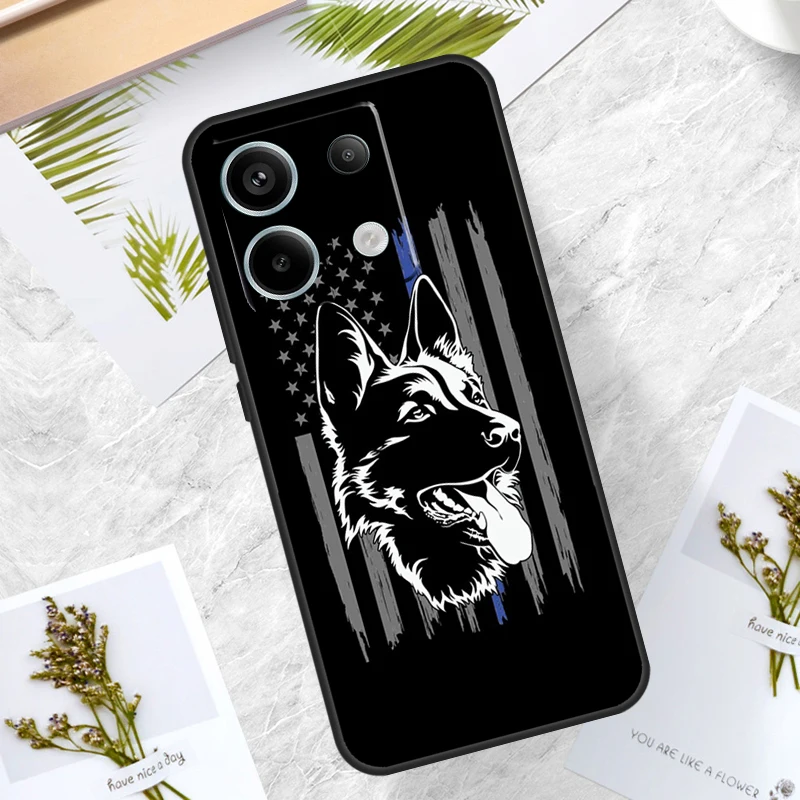 Cartoon German Shepherd Dog Case For Redmi Note 12 9 10 11 13 Pro Plus 9S 10S 11S 12S Cover For Redmi 12 10C 12C 13C