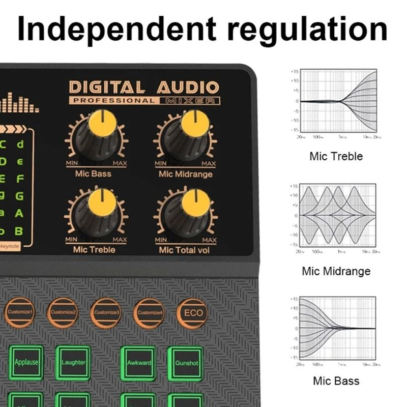 1 Set V90 Bluetooth-kompatibler Begleiter System Digital Mixer Sound Card
