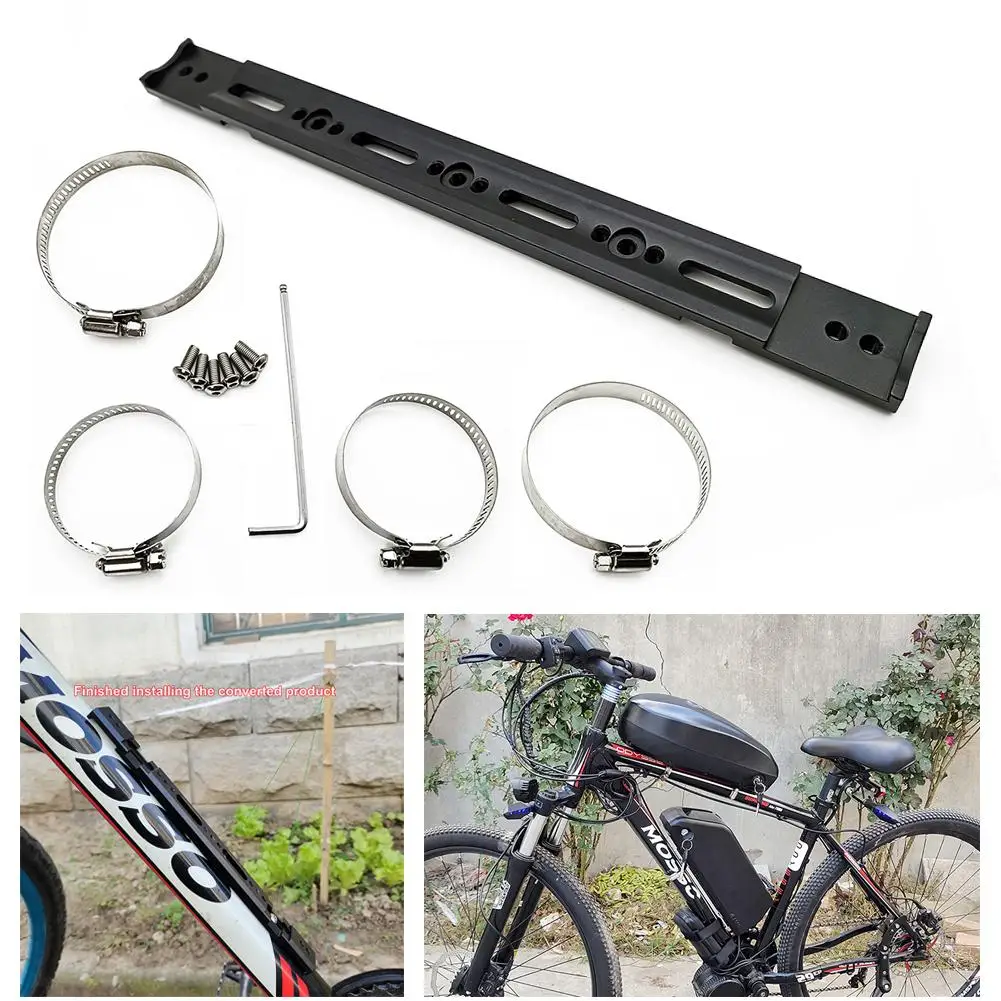 Electric Bike Battery Bracket Aluminum Alloy E-Bike Lithium Battery Fixed Guide Rail Bracket Mount Parts E-bike Modified Parts