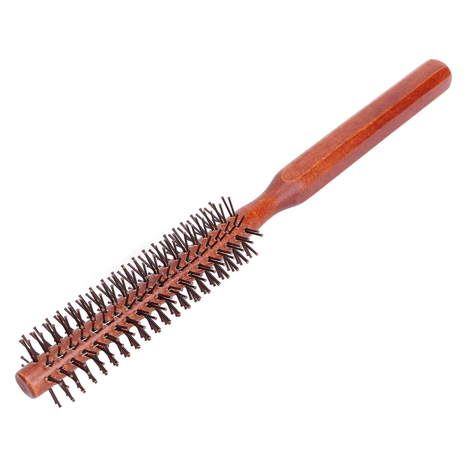 

Round Hair Brush Curling Roller Hairbrush Small Wood Brush Unisex Curling Styling Brush for Blow Drying Home Use