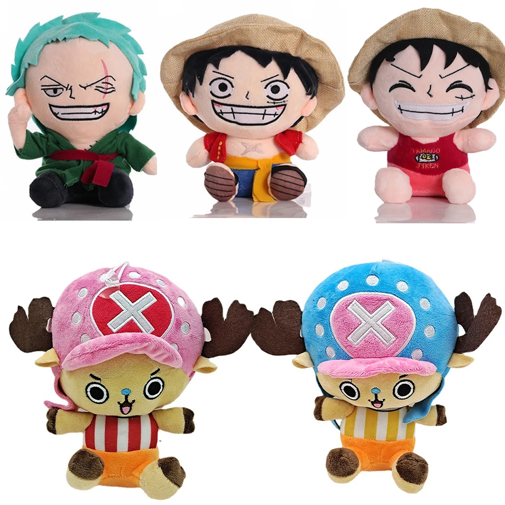

★-20cm OnePiece Anime Figure Zoro Luffy Chopper Plush Toys Cute Cartoon Plushie Stuffed Dolls Pendant Kids Xmas Gifts