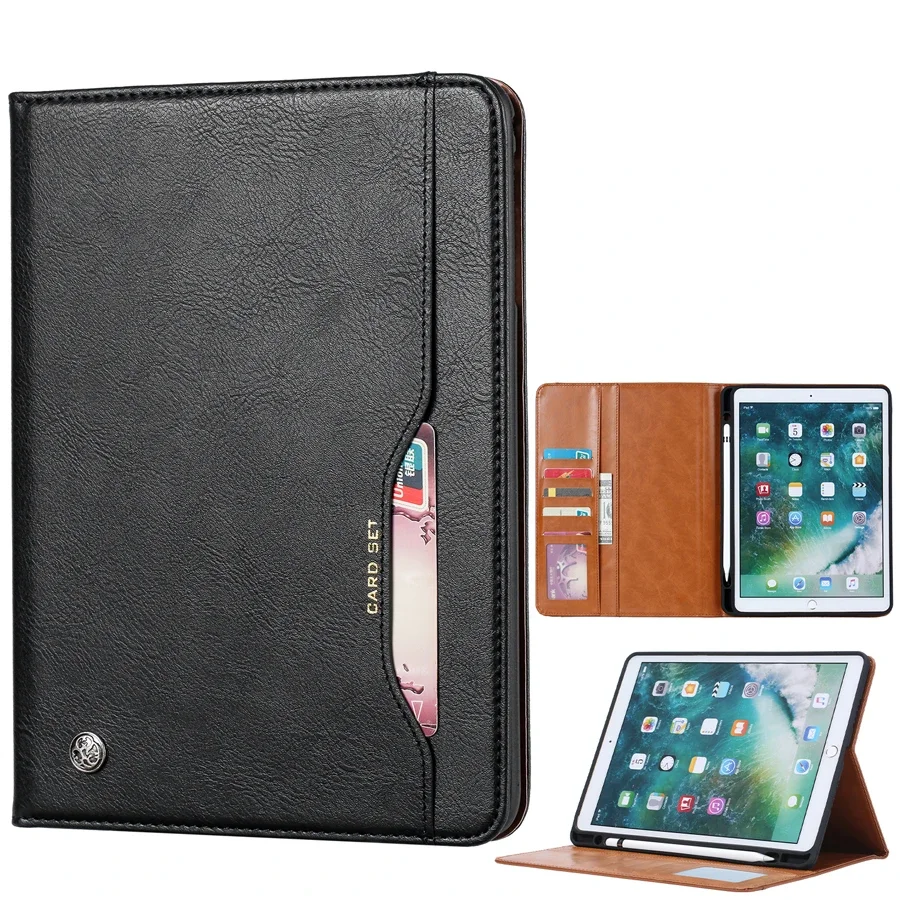 Card Slot Storage Leather Stand Case For iPad Air 3 4 5 6 2025 MINI 7 8 9 10th 11th Generation Pro 10.9 11 12.9 13 inch Cover