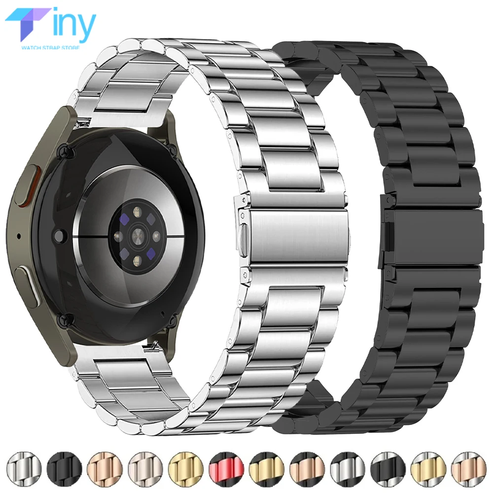 

20mm 22mm Metal Stainless Steel Band for Samsung Galaxy Watch 7 FE 6 5 4Classic 5Pro Active 2 Strap for Huawei Watch 5 GT5 46mm