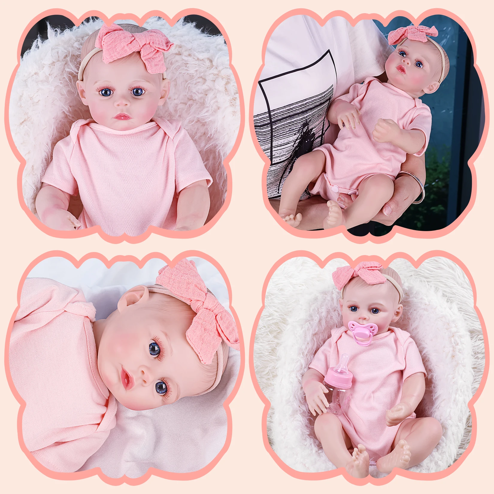 

New 45 CM 18 Inch Finished Reborn Baby Dolls Realistic Lifelike Adorable Newborn Girl Best Christmas Gift for Kids Simulation