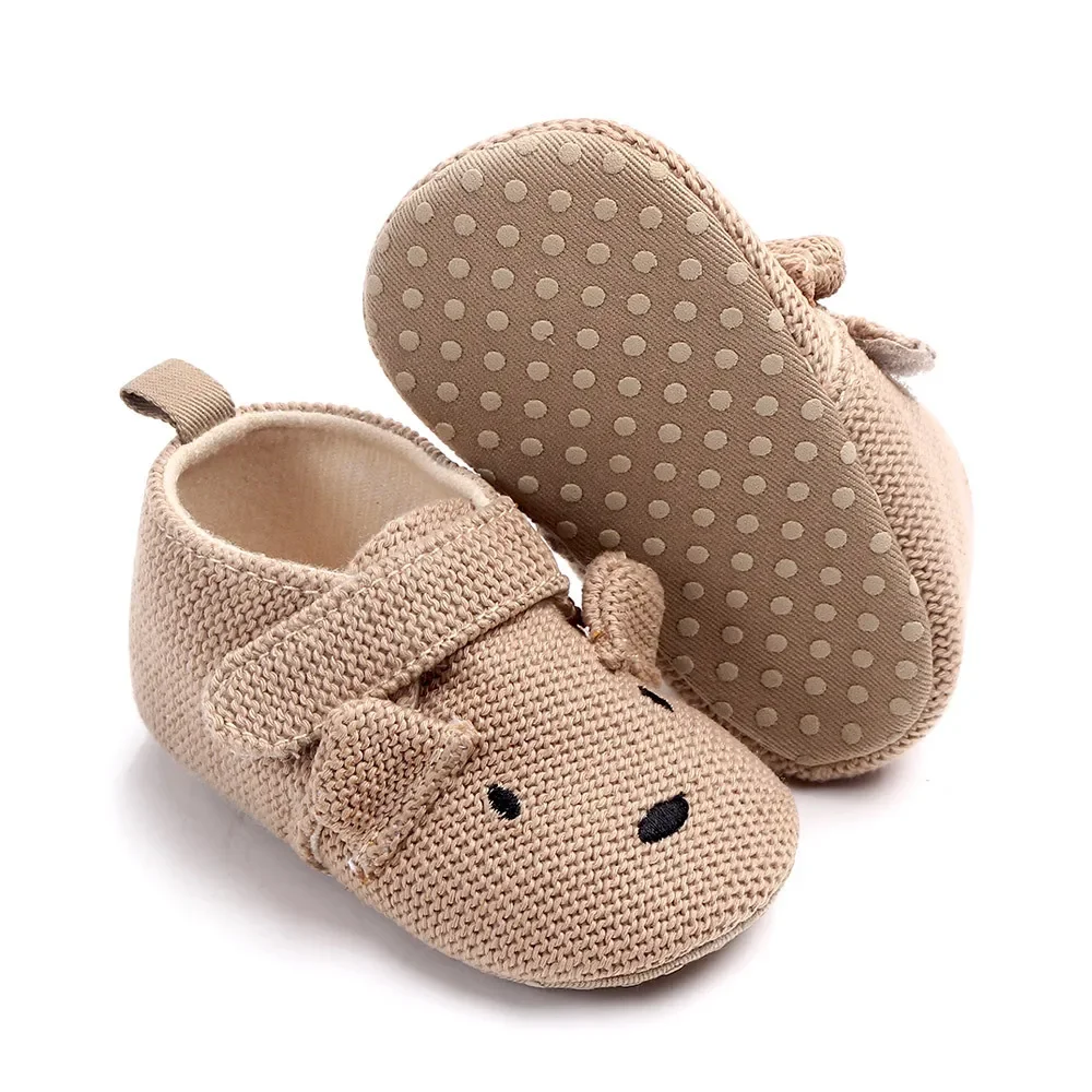 Meckior pantofole per bambini Casual Baby Boy Girl Knit culla scarpe Cartoon Soft Sole antiscivolo Prewalker rettili Toddler Baby Shoes