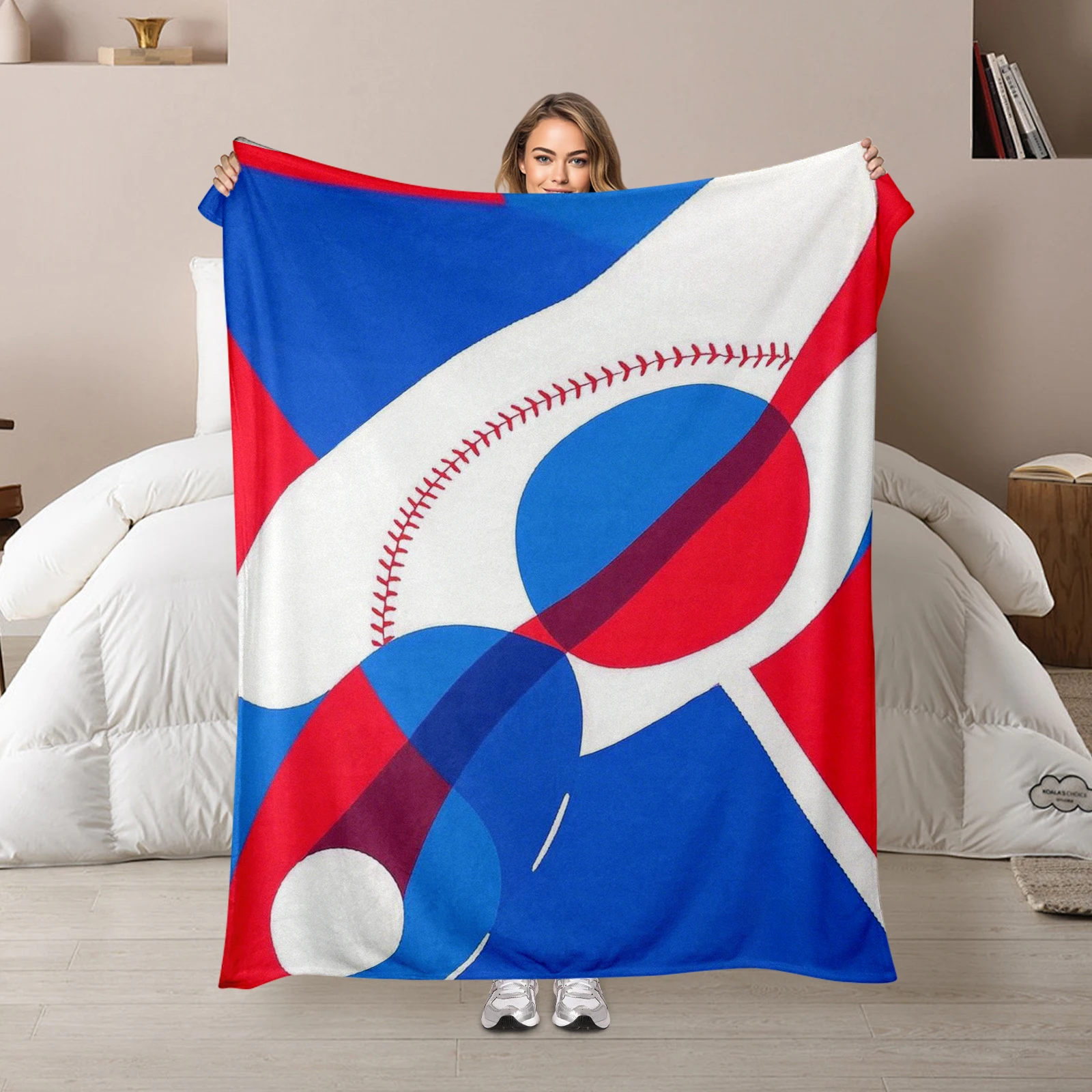 With Geometric Designs And Baseball Elements This Blanket Makes A Perfect Gift For Children And Adults