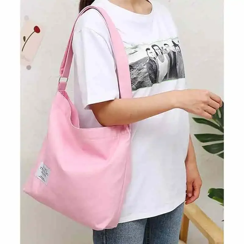 LW034 Women's Retro Large Size Canvas Shoulder Bag Hobo Crossbody Handbag Casual Tote