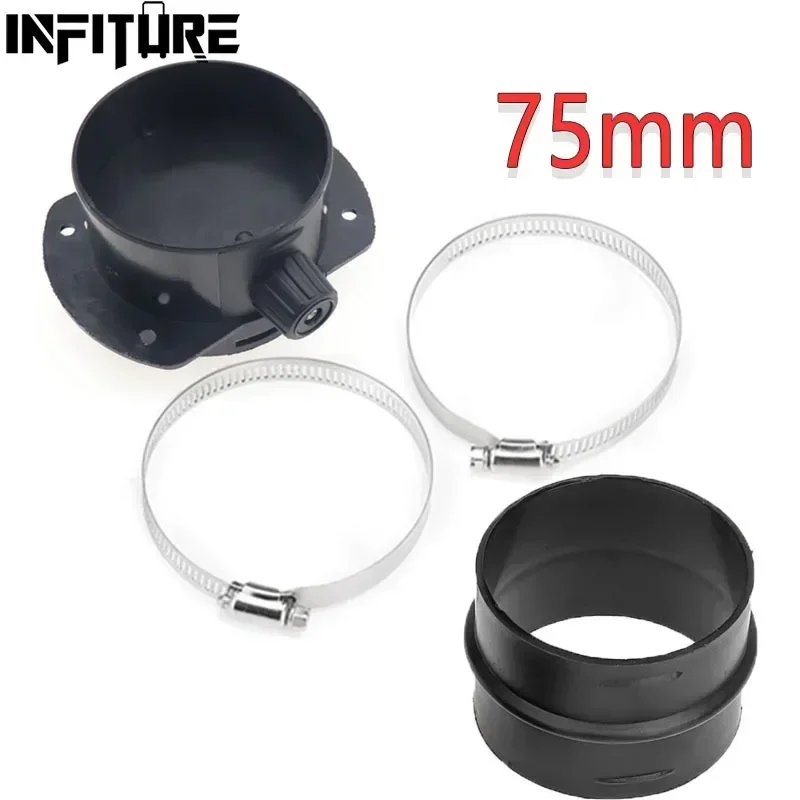 

75mm Ducting Connector Flap Regulating Valve+Air Diesel Parking Heater Ducting Joiner Connector+2 Clips For Webasto Eberspacher