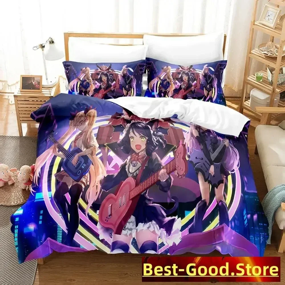 

2023 Show By Rock! Bedding Set Cartoon Anime three-piece set Adult Kid Bedroom Duvetcover Sets 3D Kawaii Cute Girls