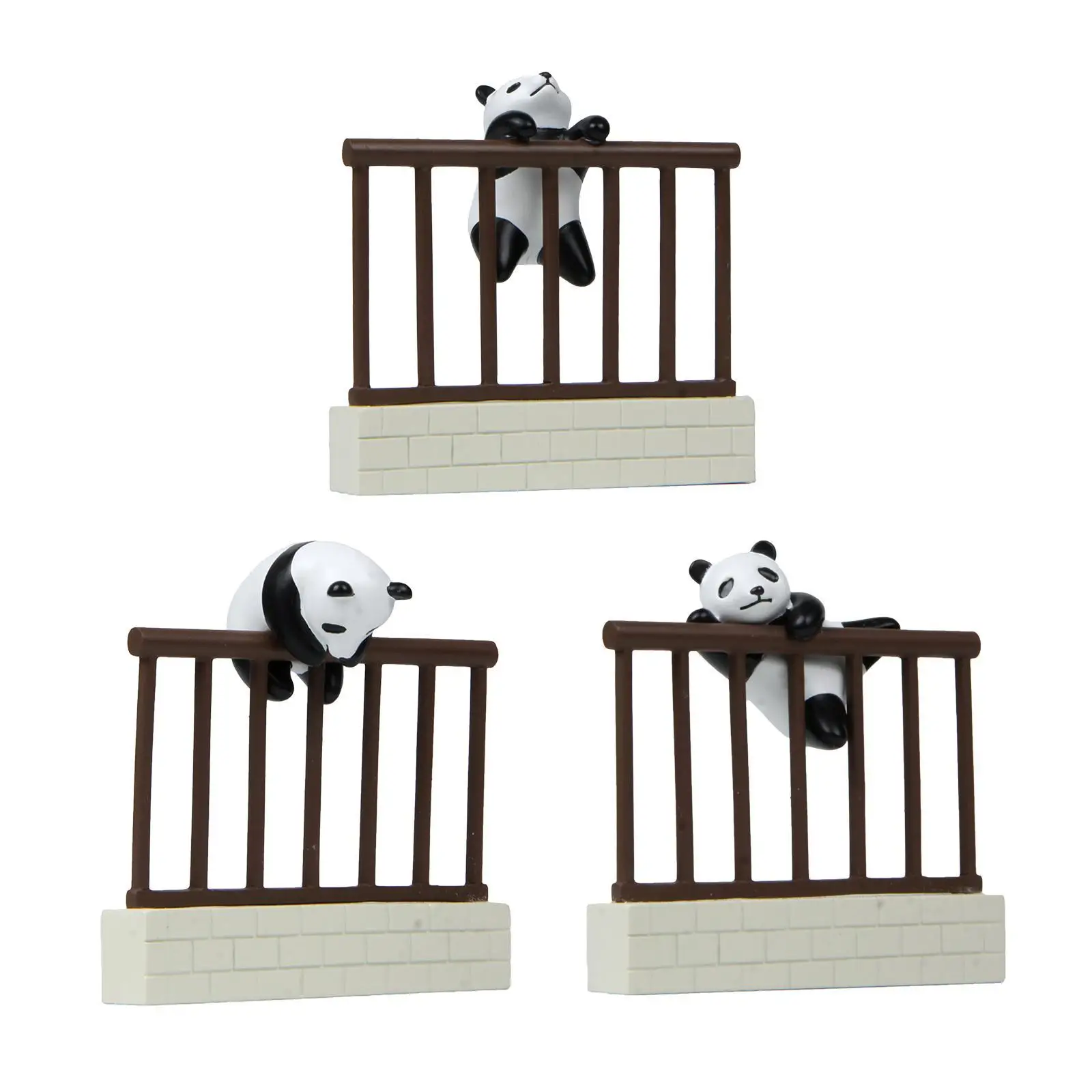 Dollhouse Panda Fence Simulated Toy Handmade for Office Cabinet Bedroom