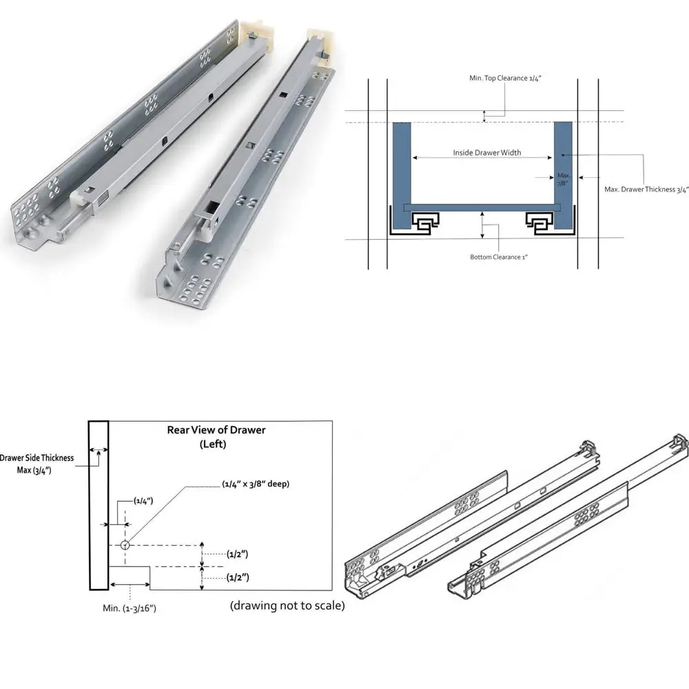 

Soft Close Undermount Slides for Full Extension, 18-Inch Concealed Pair, Promark Quality