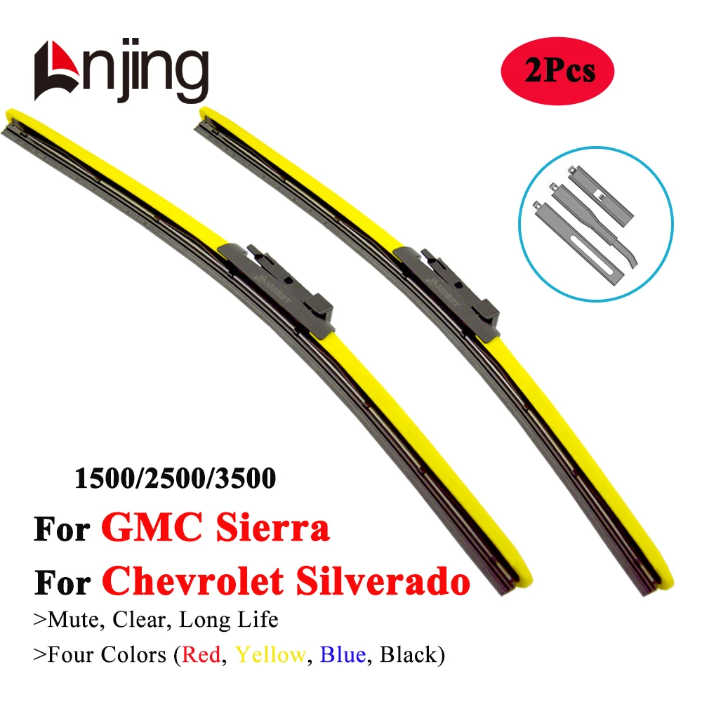 

LNJING Colorful Car Wiper Blades for GMC Sierra Chevrolet Silverado 1500 2500 3500 HD Classic 1999 2007 2010 2015 2017 2019 2020