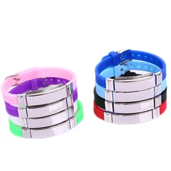 Custom name Punk Trendy Glossy Silicone Id Bracelets For Women Bracelet Men Jewelry