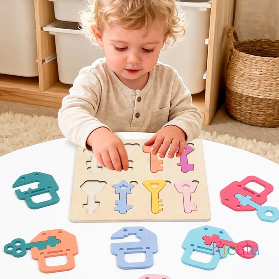 

Baby Lock Key Matching Puzzle Game Montessori Colors Cognitive Fine Motor Skills Training Sensory Toy Preschool Educational Gift
