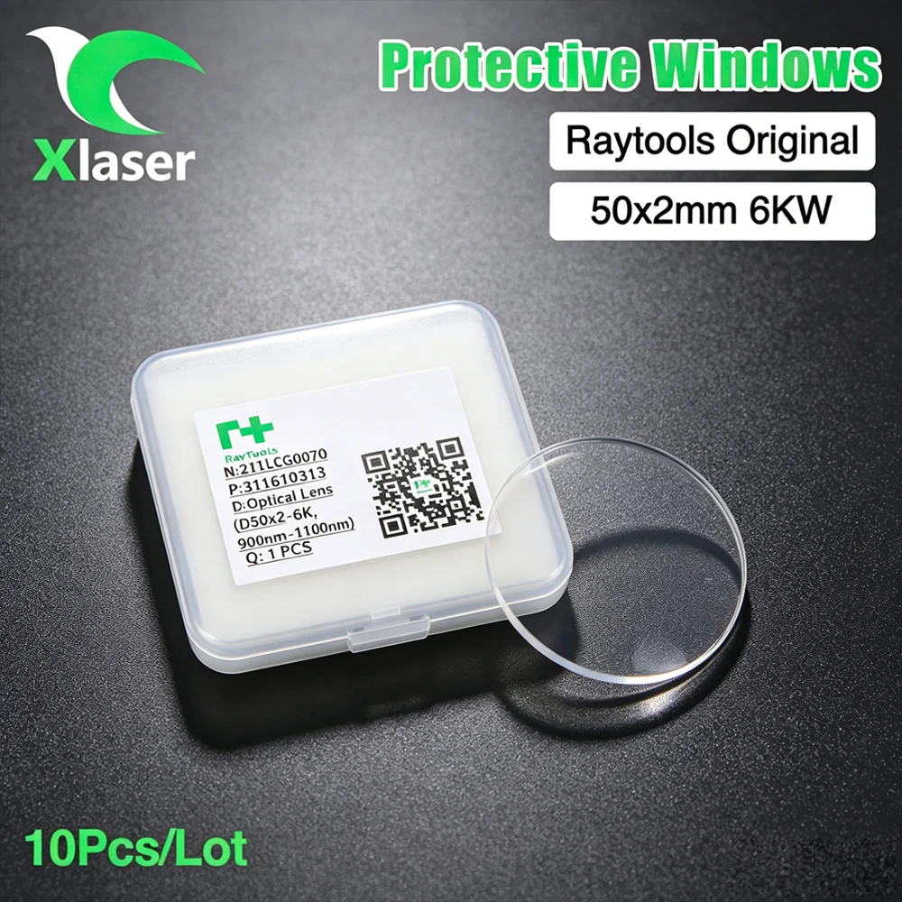 XLaser 10Pcs/Lot Raytools Original Protective Windows 50X2mm 6KW 211LCG0070 Lens For BW06L BW290-8W Welding/Hardening/Cladding