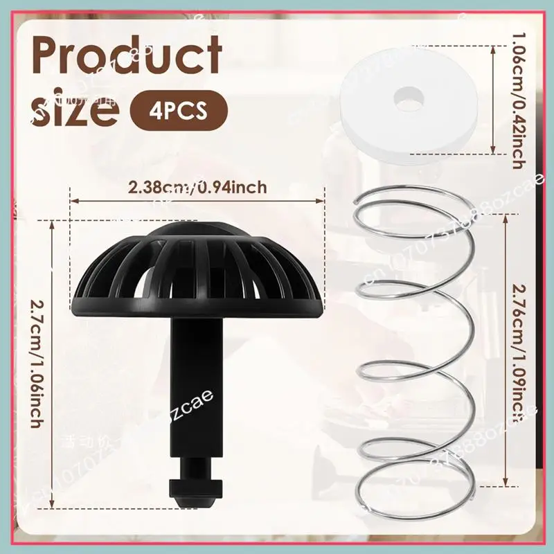 A26P 커피 머신 교체 키트: Cuisinart 커피 메이커용 스프링 장착 브루 바구니 바닥 스토퍼 4개