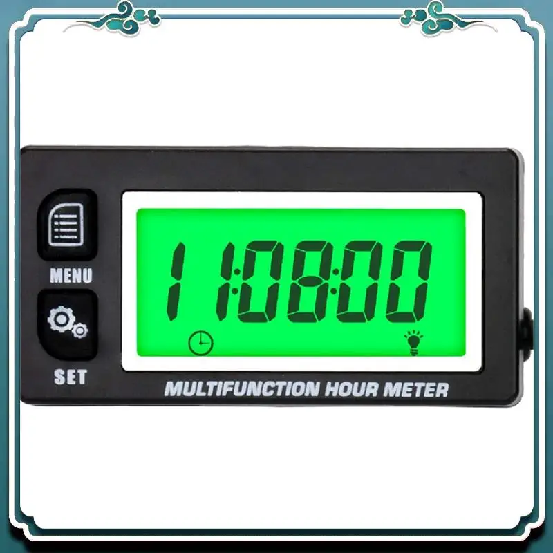 ABTU-LCD Digital Hourmeter Tachometer Engine Thermometer Replaceable Clock For Motorcycle ATV Marine Boat Engines