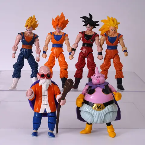 1-14PCS Anime Dragon Ball Z Super Saiyan Son Goku Broly Vegeta Anime Action Figure Model Gifts Collectible Figurines for Boys