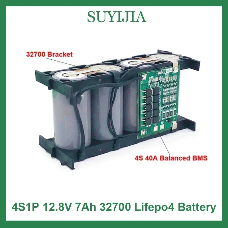 Batería recargable Lifepo4 de 12,8 V, 7Ah, 32700, 4S1P, con barco eléctrico equilibrado BMS 4S 40A y fuente de alimentación ininterrumpida de 12V