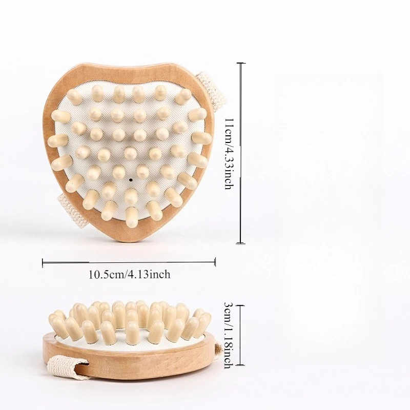 فرشاة حمام على شكل قلب، وسادة هوائية للتدليك، فرشاة حمام خشبية عبر الحدود، مشط أسنان مستدير من أمازون
