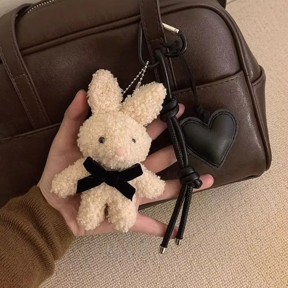 Bag Charm Fluffy Plush Rabbit Keychain Soft Cute Plush Rabbit Doll Pendant Kawaii Y2K Stuffed Backpack Pendant Hanging Ornaments