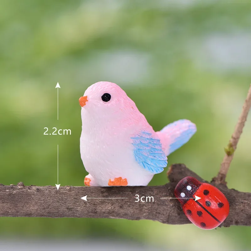 5pcs Miniature Bird Figurines Animal Figurine Mini Fairy Garden Micro Landscape Dollhouse Bonsai Landscape Pet Model Bird 2025