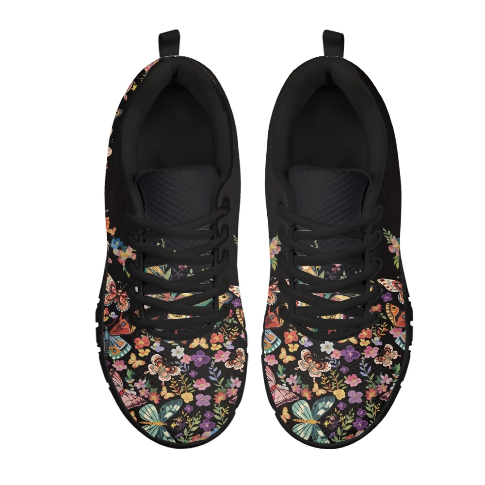Coloranimal Butterfly Floral Print Men Fitness Sneakers for Walking and Standing Non-Slip Sole Athletic Tennis Shoe for Travel