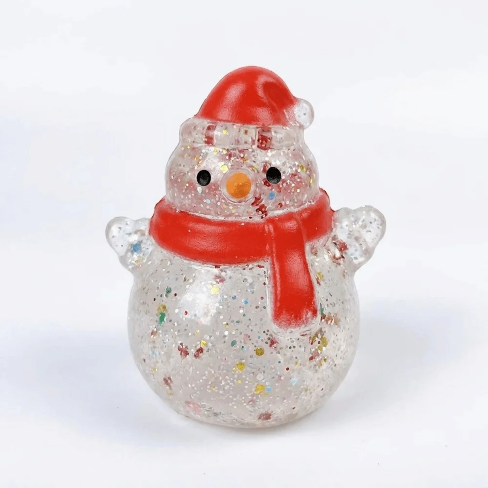 New Slow Rising Christmas Squishy Glitter Sequins Cute Fidget Squeeze Snowman Shape Assorted Stress Relief Festival